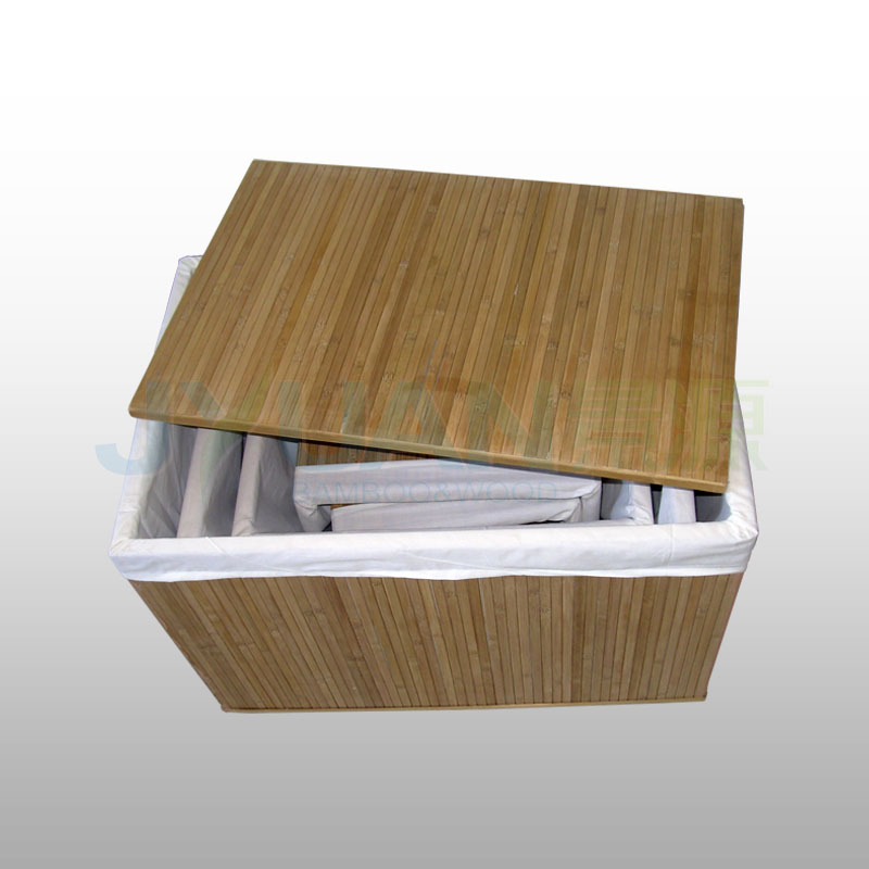 长方形竹盒套装五件
